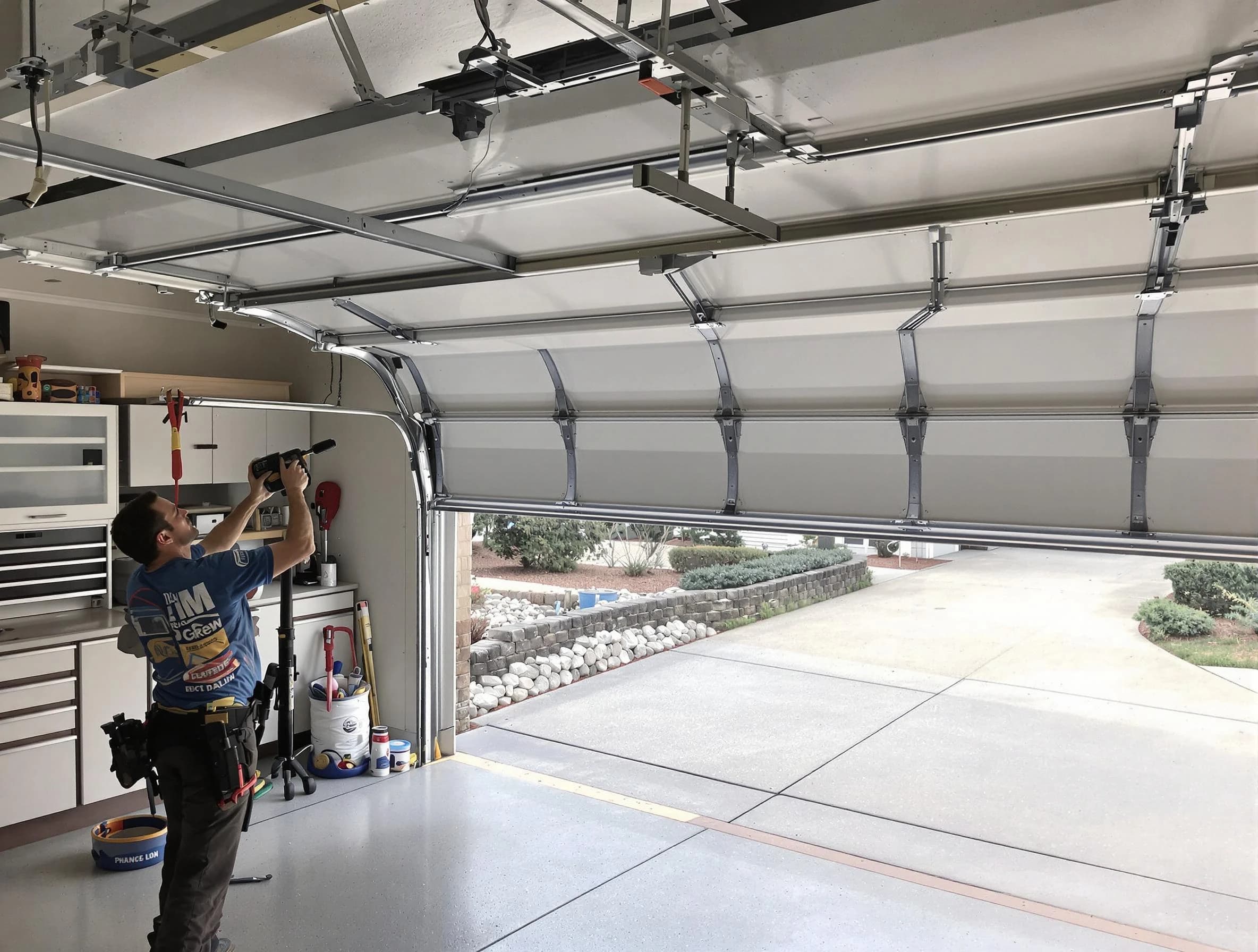 Garage door track repair service by Dickson Garage Door Repair in Dickson