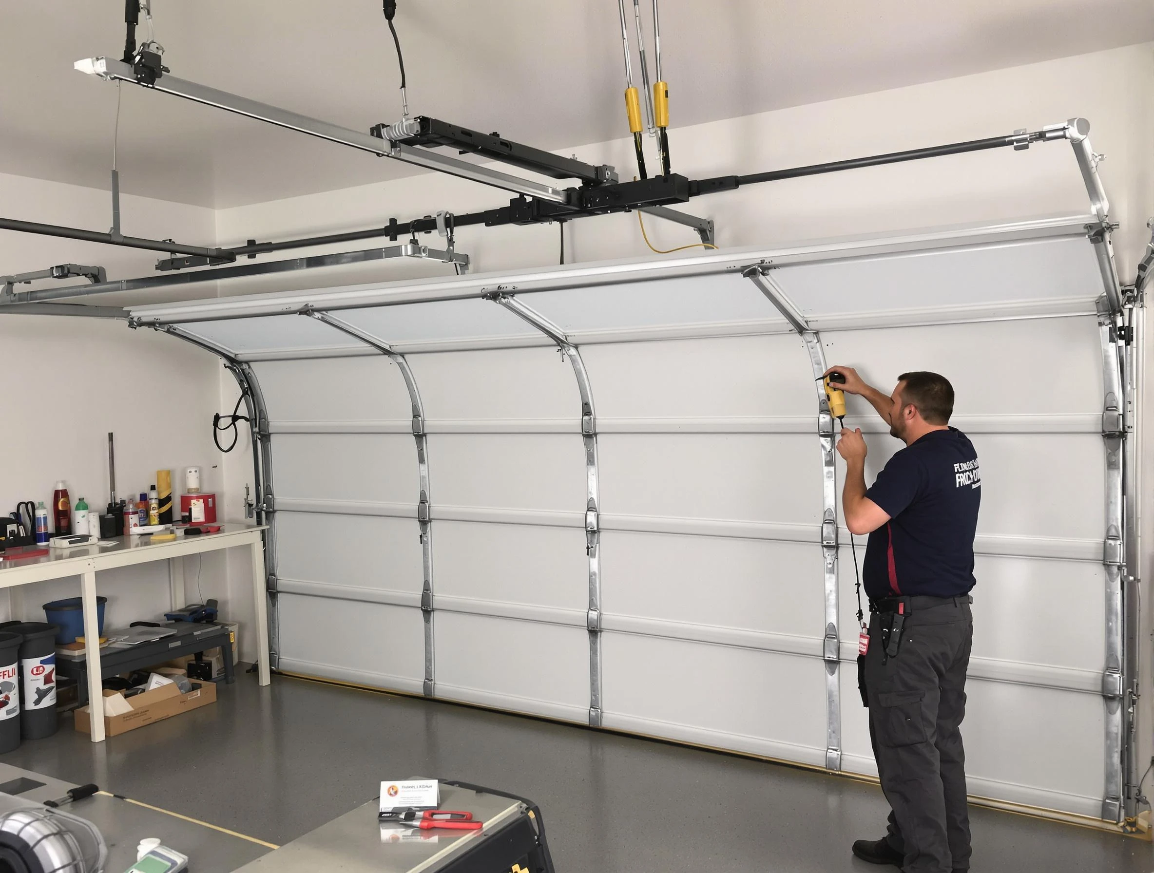 Dickson Garage Door Repair certified technician performing overhead door system repair in Dickson