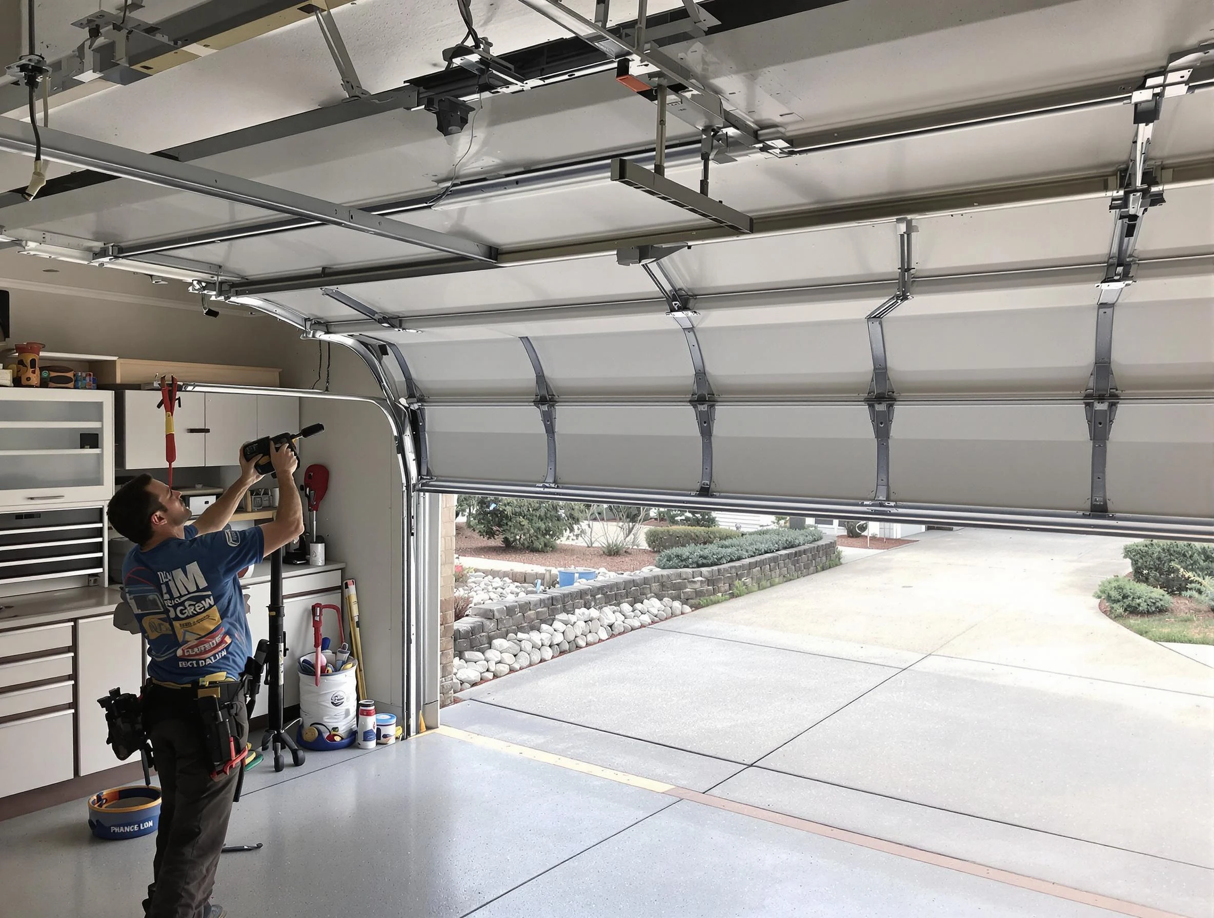 Garage door track repair service by Dickson Garage Door Repair in Dickson